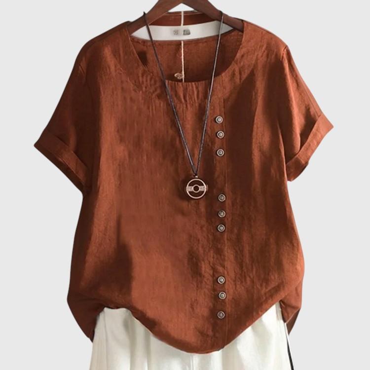 Marie - T-Shirt Chic Avec Boutons